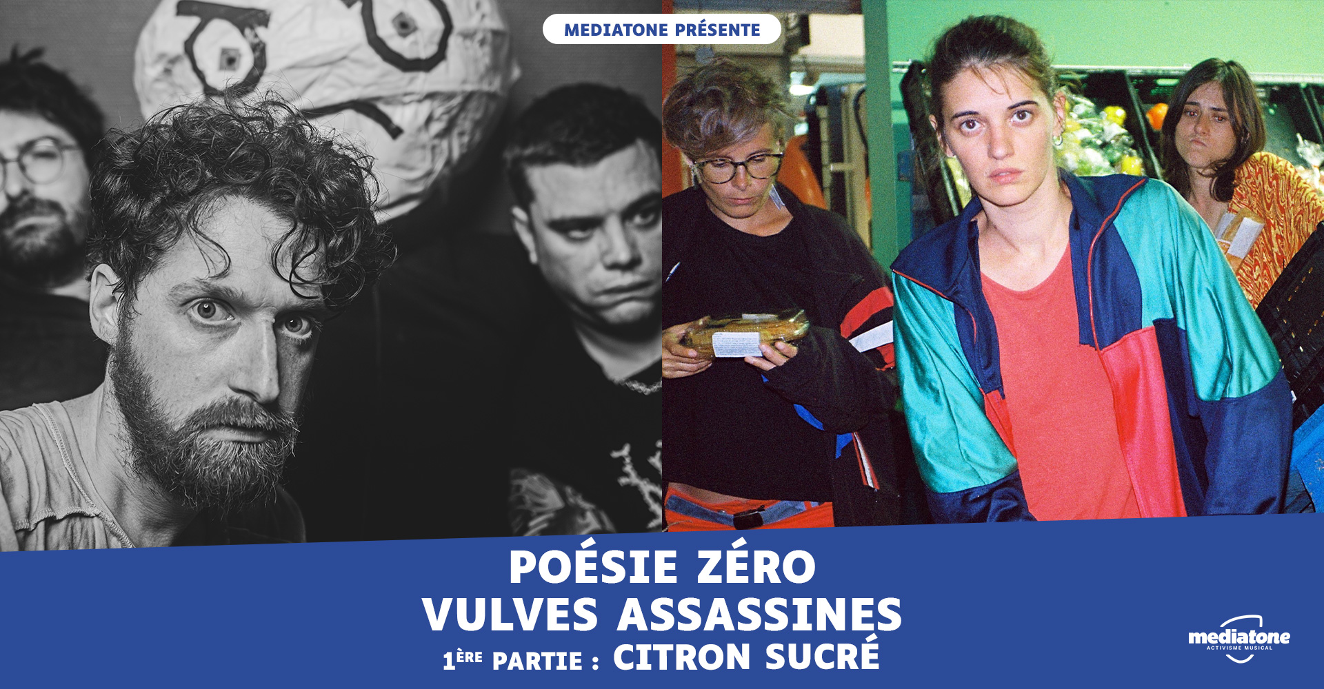 Affiche Vulves Assassines & Poésie Zéro en concert à La Rayonne