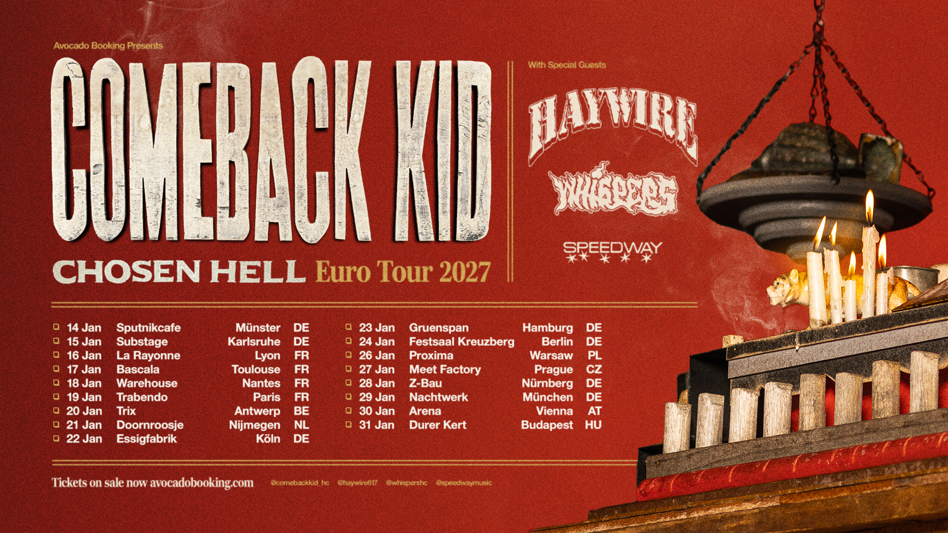 Affiche Comeback Kid en concert à La Rayonne